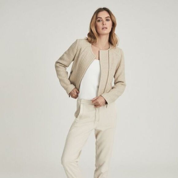 NWT Reiss Essie Cropped Boucle Tweed Jacket US 2 UK 6 - Picture 2 of 6